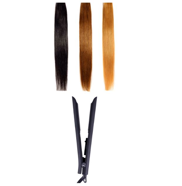Kit Plancha Para Cabello Platinum Black Y Funda Térmica Royale