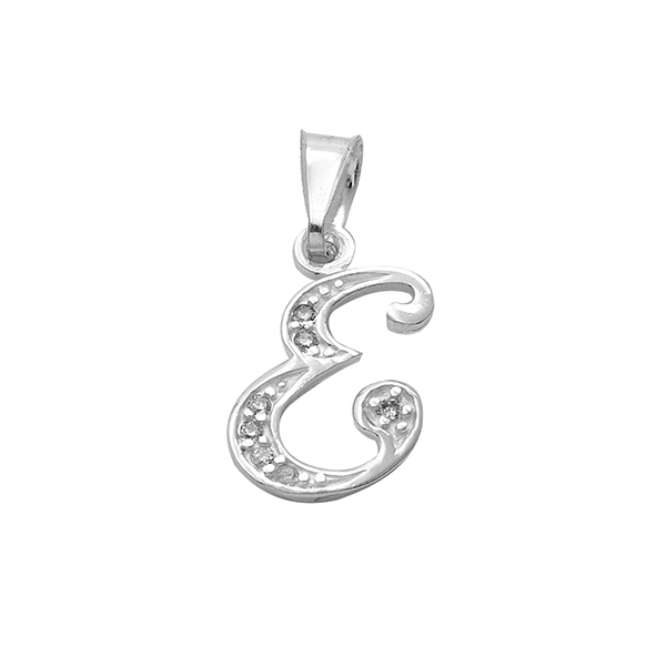 Dije Inicial Letra E en Plata .925