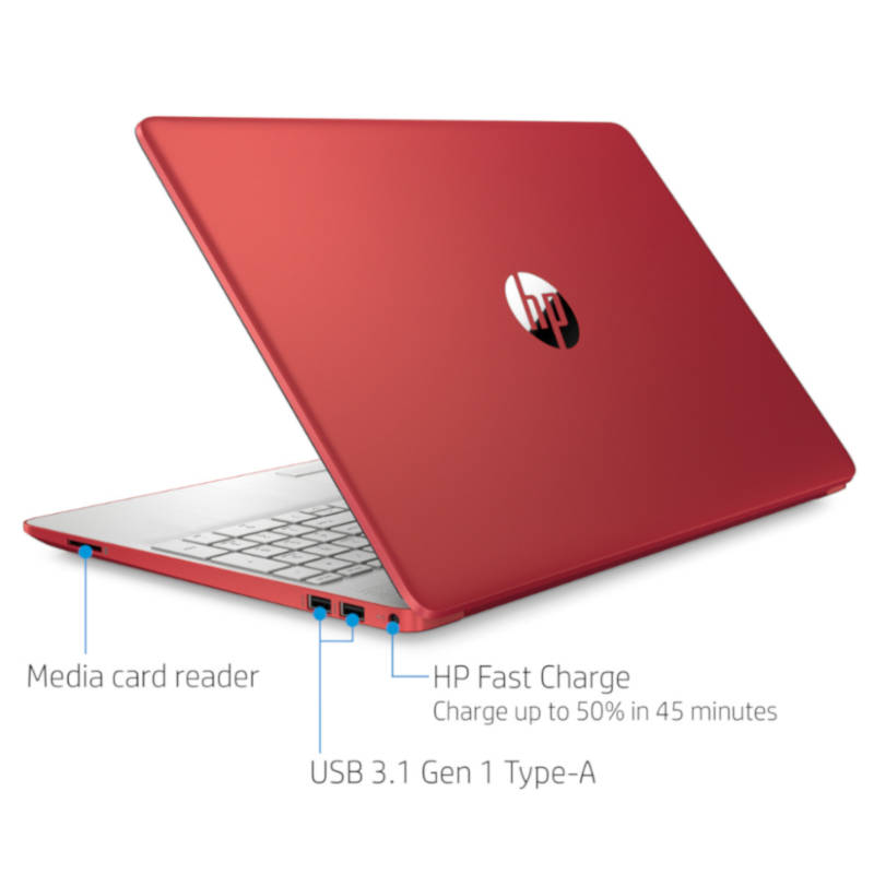 Laptop HP Pavilion 15.6 128GB SSD 4GB RAM Pentium Silver Rojo