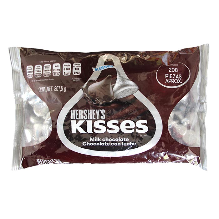 Chocolate kisses gotita plateada leche Hershey´s Bolsa de 850 g