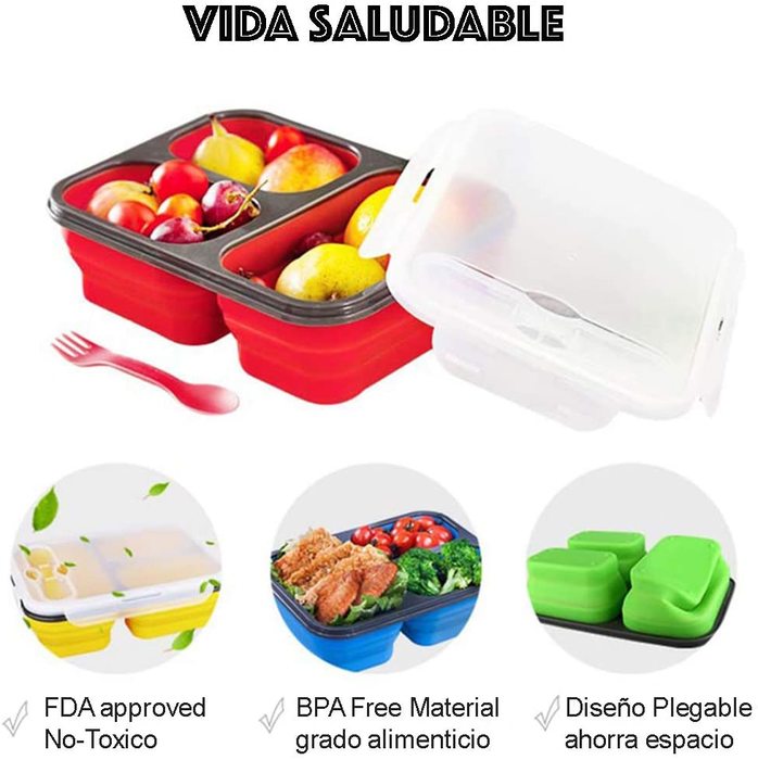 Topper Plegable para Alimentos 3 Compartimientos Amarillo
