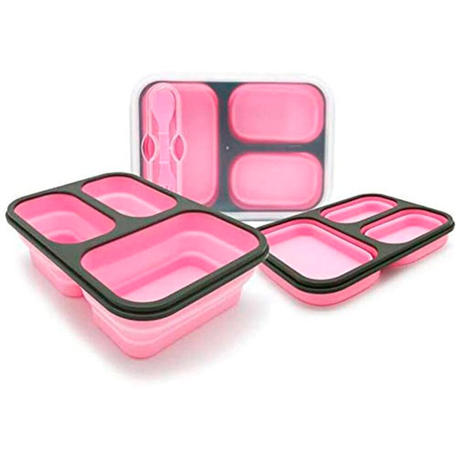 Topper Plegable para Alimentos 3 Compartimientos Rosa