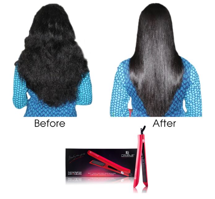 Kit Plancha Para Cabello Platinum Red Y Base Térmica Royale