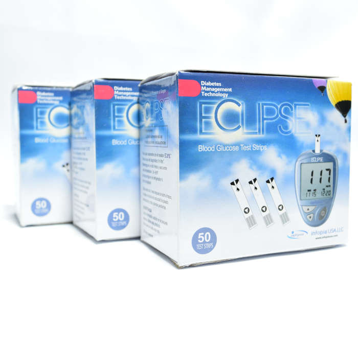 Tiras Reactivas para Glucometro Eclipse/Glucolab - Paquete con 150