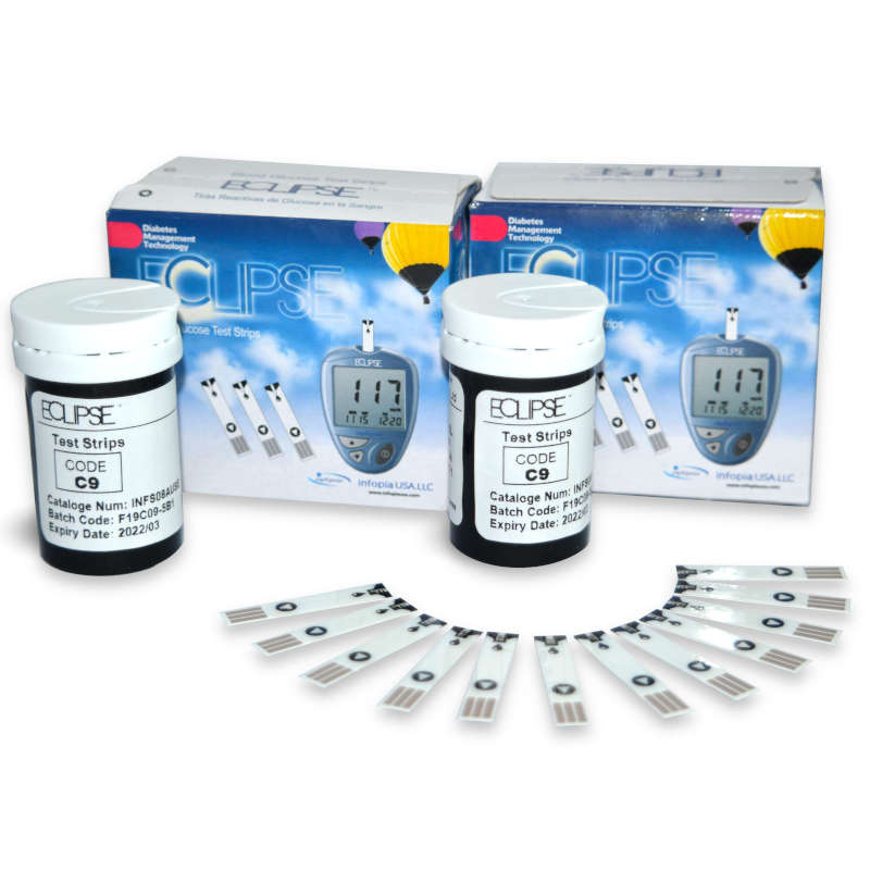 Tiras Reactivas para Glucometro Eclipse/Glucolab - Paquete con 50