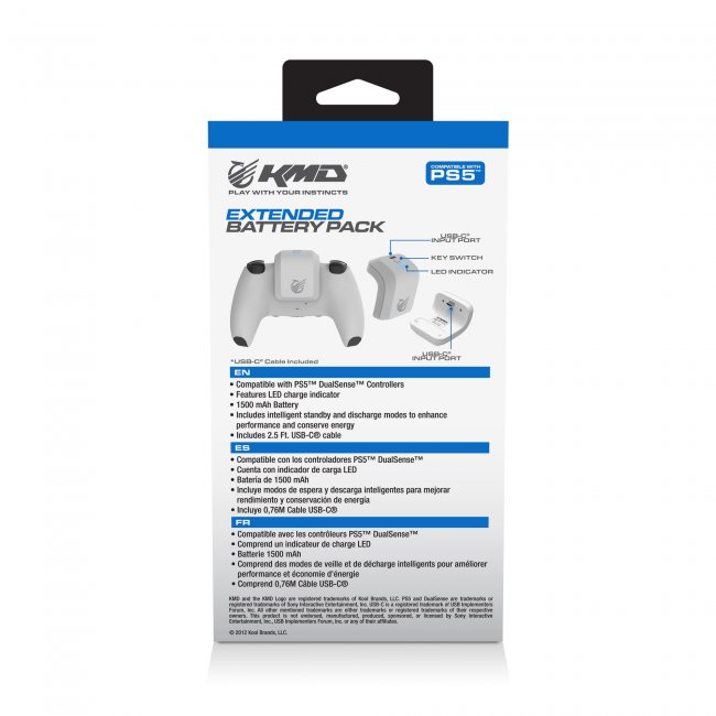 Paquete de bateria extendida para control PS5 DualSense KMD