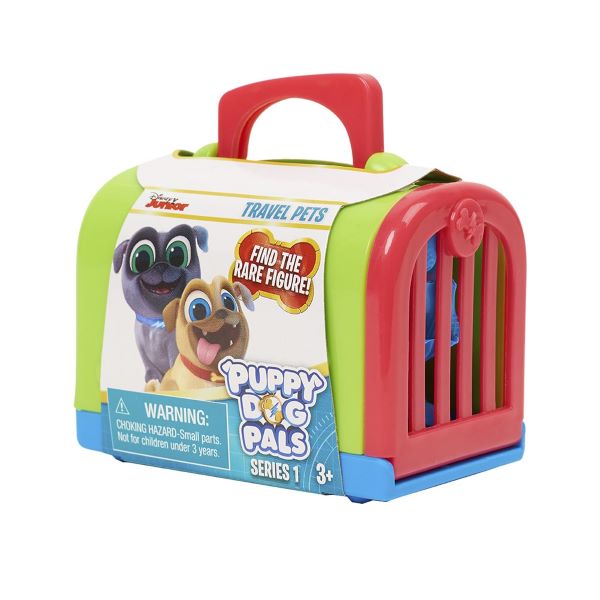 Travel pets color verde con dos personajes de la serie Puppy Dog Pals