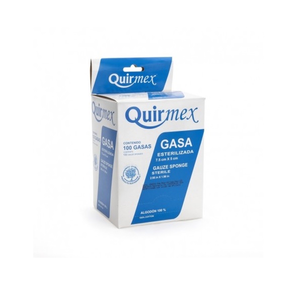 Quirmex Gasa Estéril 7.5 x 5cm con 100 Piezas