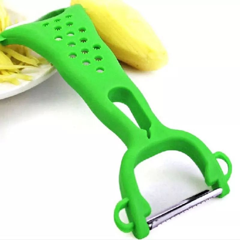 Pelador Rebanador Multiusos Frutas Verduras, LBP, Hoja Doble Acero Inoxidable -Verde