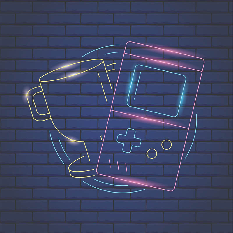 SET 4 CUADROS GAMERS AZULES CON BASTDOR DE MADERA MYCO