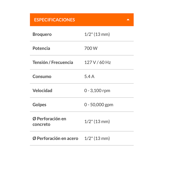 ROTOMARTILLO PROFESIONAL TRUPER DE 700 W TALADRO 5.4 MOTOR ROTO -1/2a8