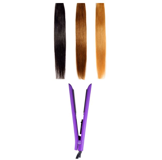 Kit Plancha Para Cabello Platinum Purple, Peine Y Funda Royale