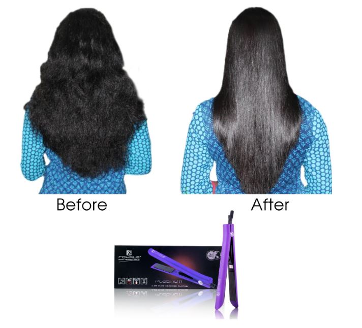 Kit Plancha Para Cabello Platinum Purple, Peine Y Funda Royale