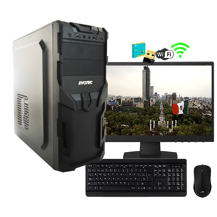 pc computadora escolar armada dual core 8gb ram, 120gb disco SSD, Usb Wifi, monitor led 18.5