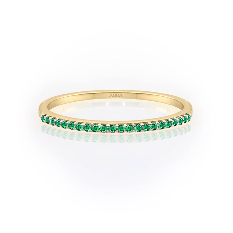 CHURUMBELA ULTRA DELGADA 1 MM VERDE ESMERALDA ORO 10K ABBA JOYAS