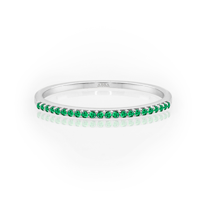 CHURUMBELA ULTRA DELGADA 1 MM VERDE ESMERALDA ORO 10K ABBA JOYAS