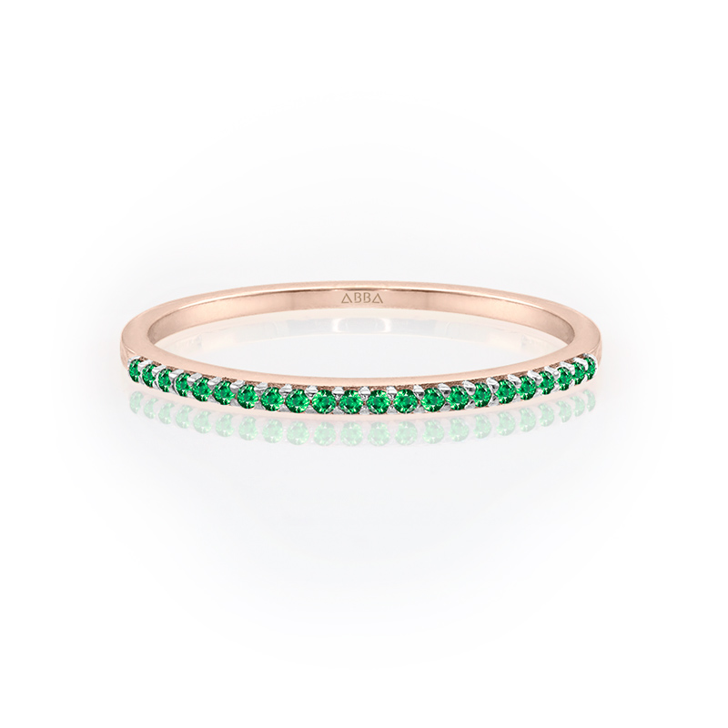 CHURUMBELA ULTRA DELGADA 1 MM VERDE ESMERALDA ORO 10K ABBA JOYAS