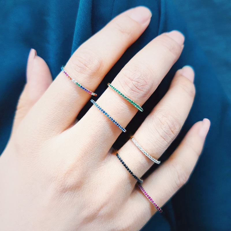 CHURUMBELA ULTRA DELGADA 1 MM VERDE ESMERALDA ORO 10K ABBA JOYAS