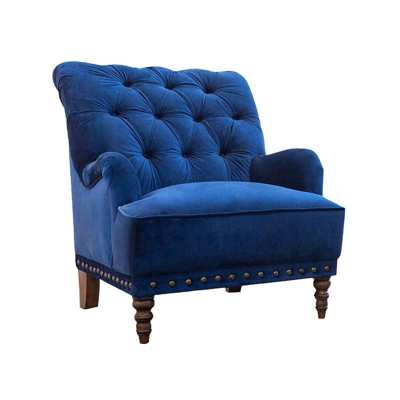 SILLÓN KIEL AZUL TERCIOPELO- ENTREGA ÚNICAMENTE EN CDMX, QUERÉTARO, PACHUCA, TOLUCA Y SUS ÁREAS METROPOLITANAS