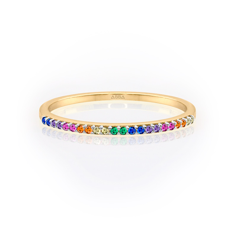 CHURUMBELA ULTRA DELGADA 1 MM ARCOIRIS ORO 10K ABBA JOYAS