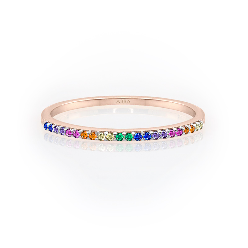 CHURUMBELA ULTRA DELGADA 1 MM ARCOIRIS ORO 10K ABBA JOYAS
