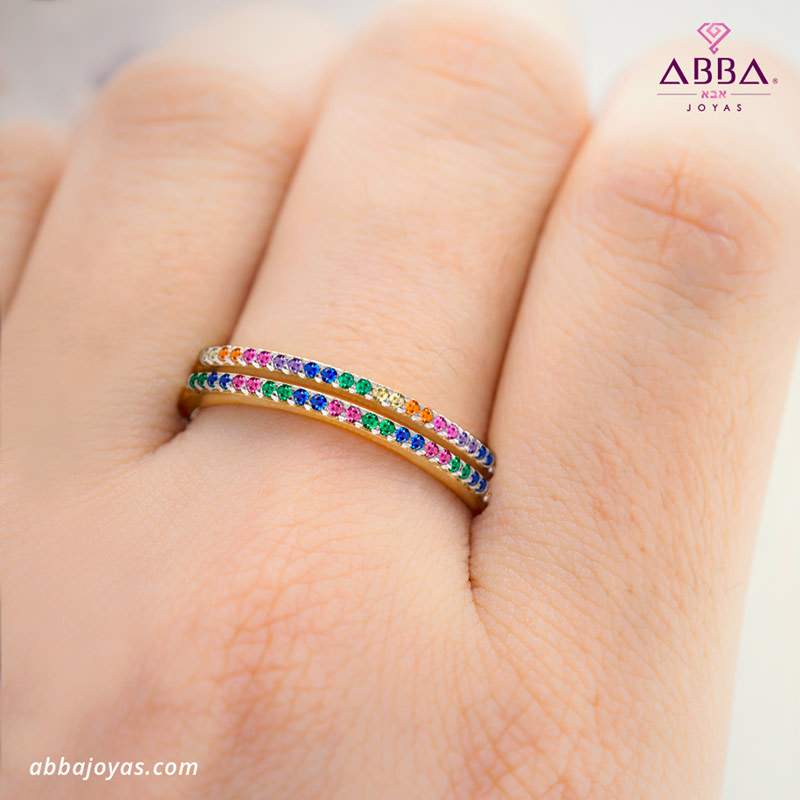 CHURUMBELA ULTRA DELGADA 1 MM ARCOIRIS ORO 10K ABBA JOYAS