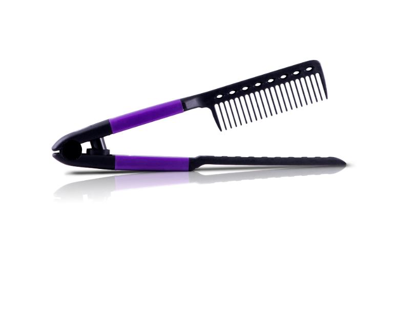 Kit Plancha Para Cabello Platinum Purple, Peine Y Base Royale