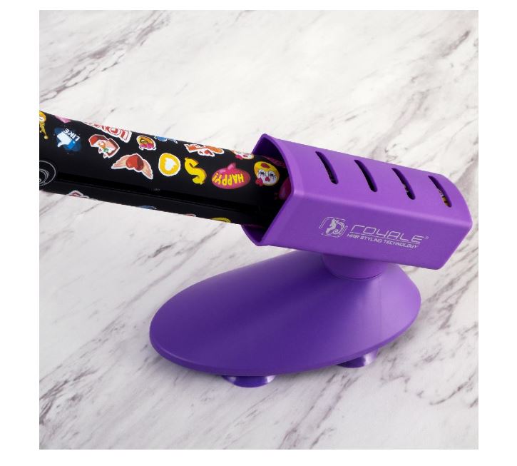Kit Plancha Para Cabello Platinum Purple, Peine Y Base Royale