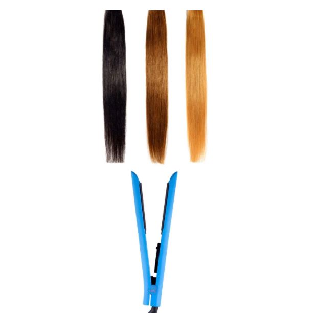 Kit Plancha Para Cabello Platinum Blue, Peine Y Base Royale