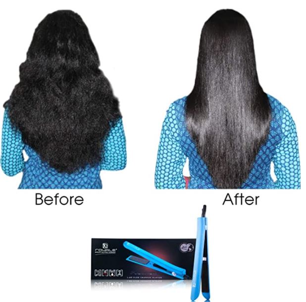Kit Plancha Para Cabello Platinum Blue, Peine Y Base Royale