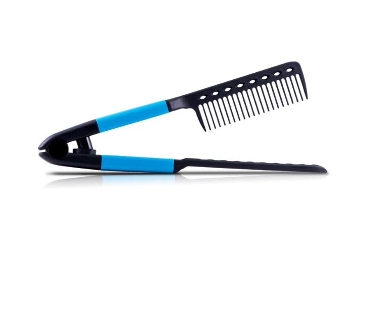 Kit Plancha Para Cabello Platinum Blue, Peine Y Base Royale
