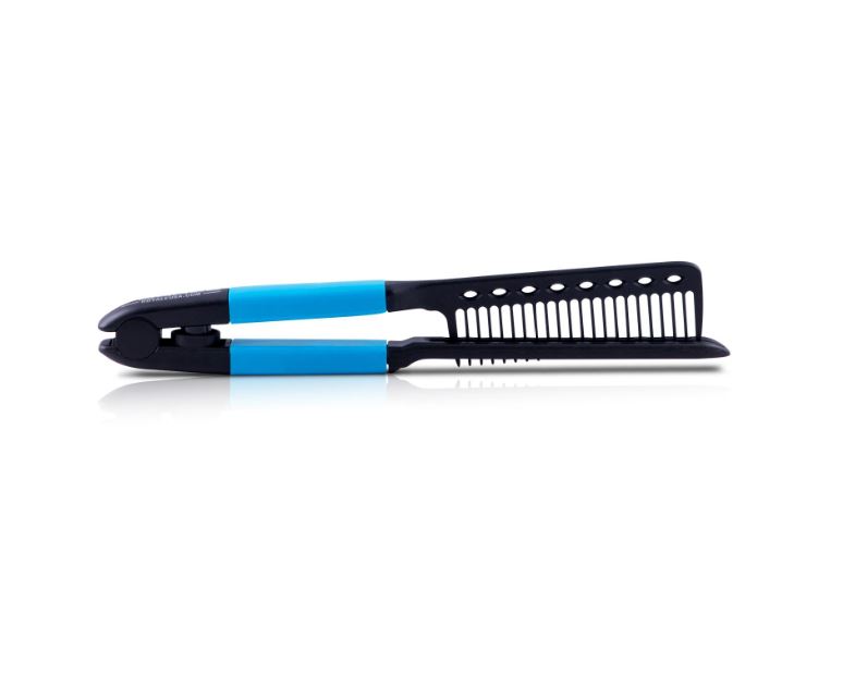 Kit Plancha Para Cabello Platinum Blue, Peine Y Base Royale
