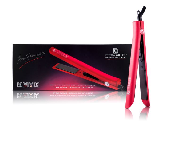 Kit Plancha Para Cabello Platinum Red, Peine Y Base Royale