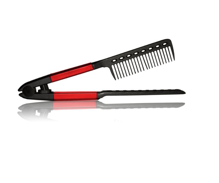 Kit Plancha Para Cabello Platinum Red, Peine Y Base Royale
