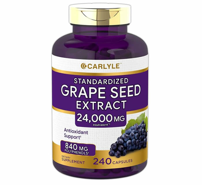 Extracto de Semilla de Uva, 24.000 mg. Fortalece el Sistema Inmune, CARLYLE