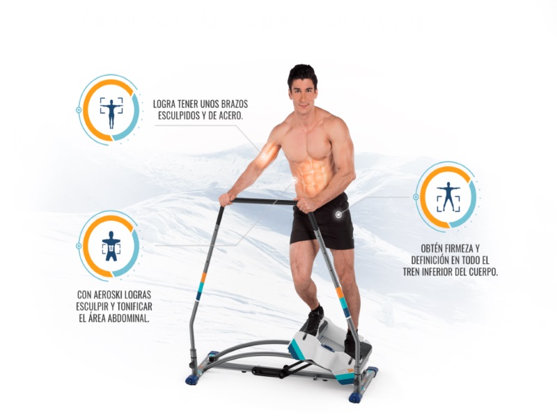 Aeroski simulador de esquí, incluye visor de realidad virtual