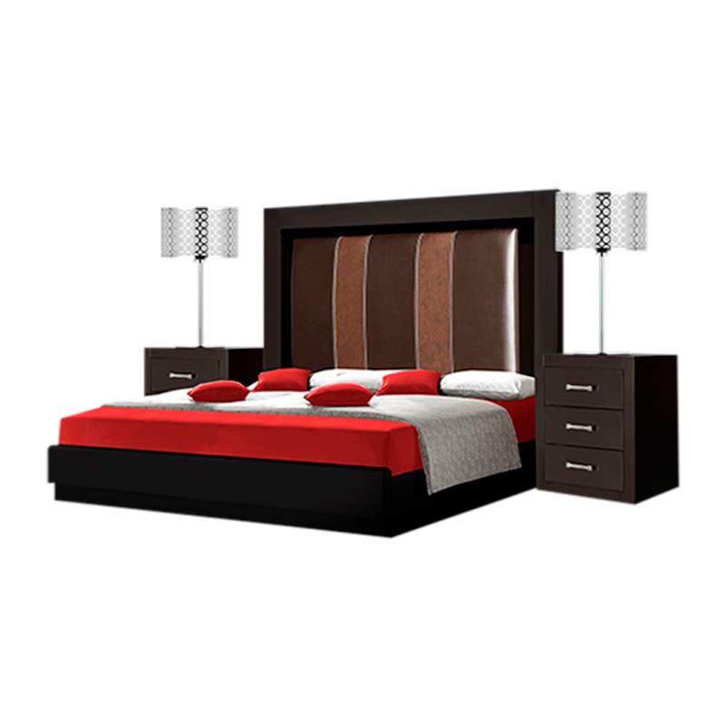 RECÁMARA MOBELO MILAN KING SIZE 3 PZ COLOR CHOCOLATE-ENTREGA ÚNICAMENTE EN CDMX, QUERÉTARO, PACHUCA, TOLUCA Y SUS ÁREAS METROPOLITANAS