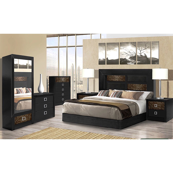 RECÁMARA MOBELO NELLY KING SIZE 5 PZ COLOR CHOCOLATE OSCURO-ENTREGA ÚNICAMENTE EN CDMX, QUERÉTARO, PACHUCA, TOLUCA Y SUS ÁREAS METROPOLITANAS