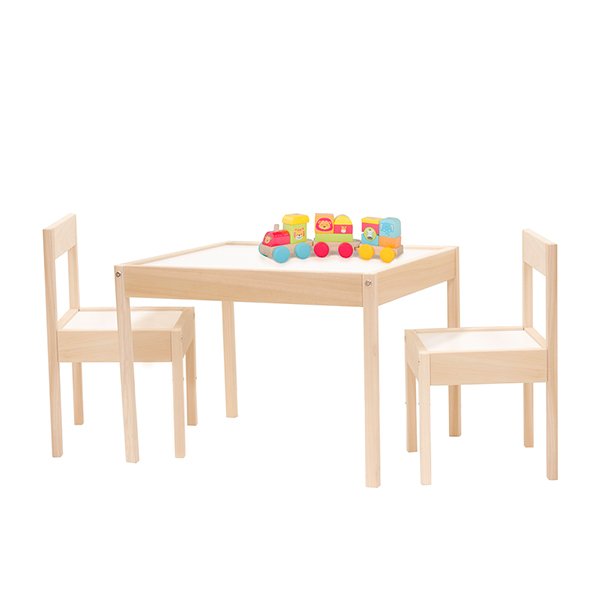  Mesa y silla infantil de madera - inmobiliario infantil