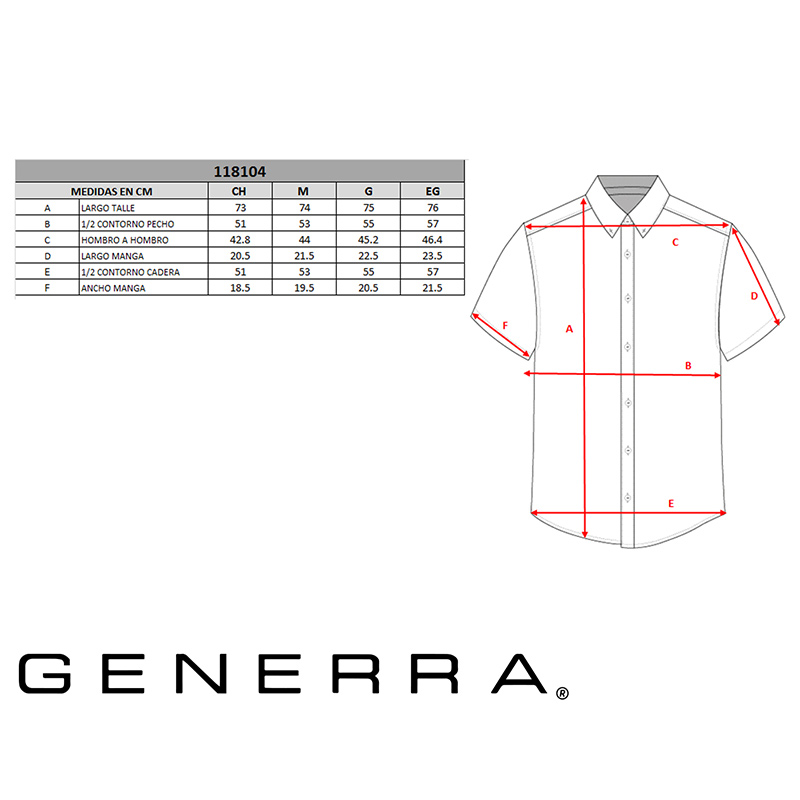Camisa Manga Corta Estampada Generra 118104