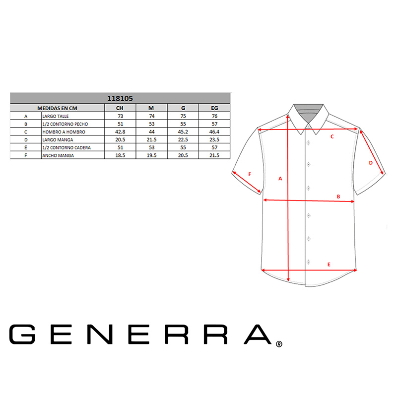 Camisa Manga Corta de Palmeras Generra 118105