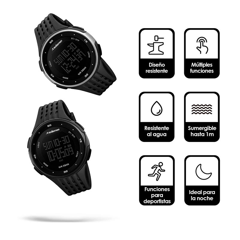 Reloj Deportivo Contra el Agua y Pantalla Digital 1219 Redlemon