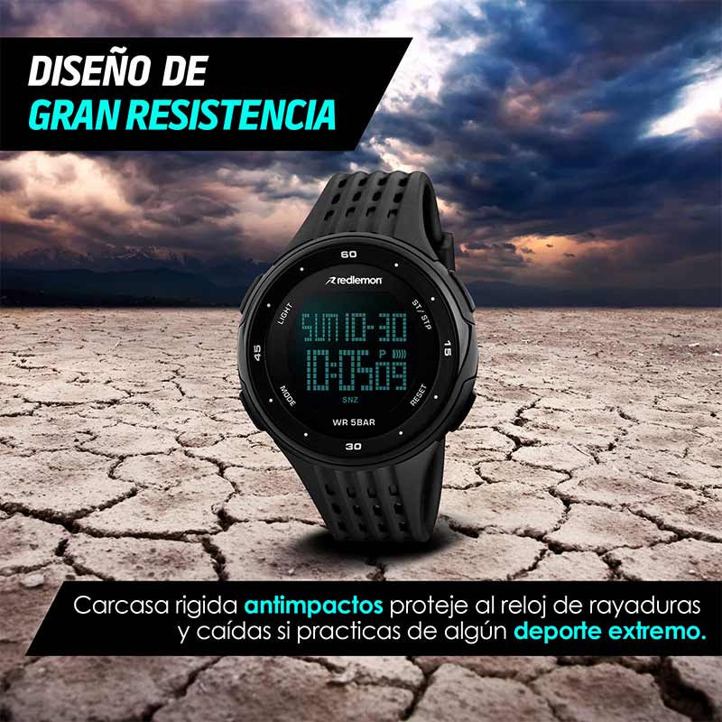 Reloj Deportivo Contra el Agua y Pantalla Digital 1219 Redlemon