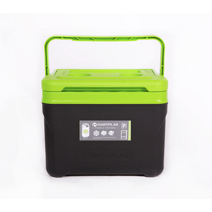 Hielera Térmica Hartplas Verde con Negro (74 Horas De Hielo), 5 Kg De Hielo