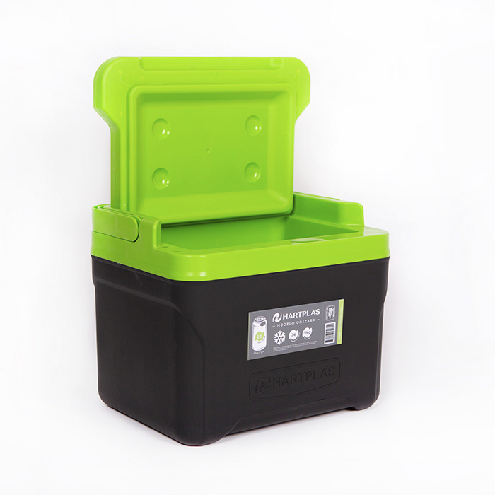 Hielera Térmica Hartplas Verde con Negro (74 Horas De Hielo), 5 Kg De Hielo
