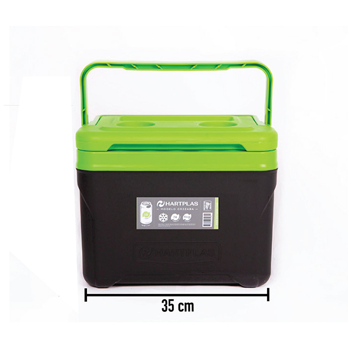 Hielera Térmica Hartplas Verde con Negro (74 Horas De Hielo), 5 Kg De Hielo