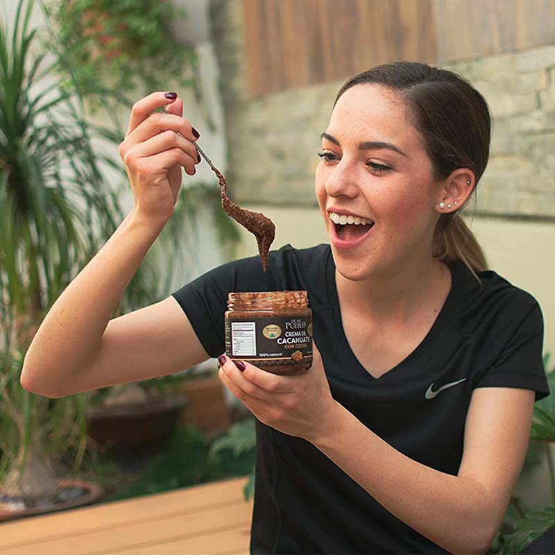 Crema de Cacahuate Natural con Cocoa (2 Piezas) (Sin Azúcar) (Sabor Chocolate)