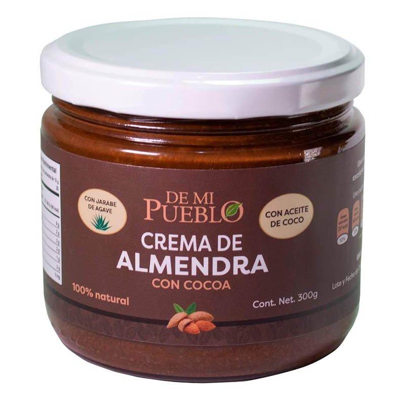 Crema De Almendra Natural con Cocoa (Sin Azúcar) (Sabor Chocolate) 300 g