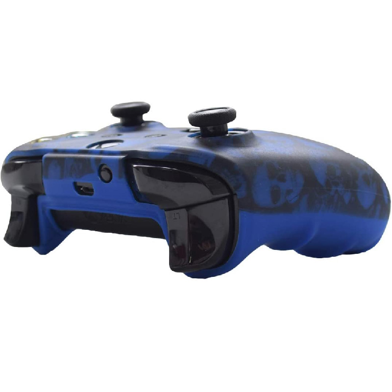 MandaLibre Funda De Silicona Para Control Xbox One, S Y X + 8 Grips Profesionales (Blue Skull)
