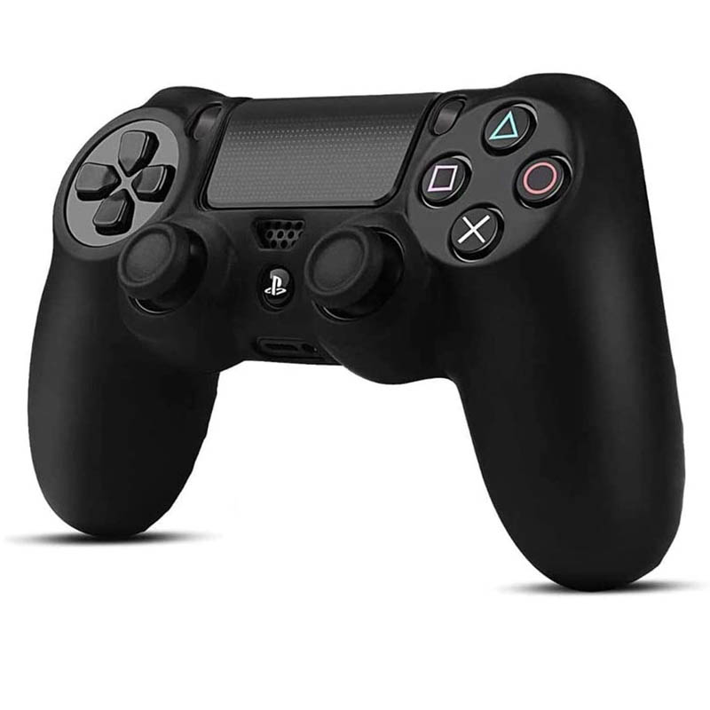 MandaLibre Funda Protectora con 2 Grips de Silicona para Controles DualShock 4 de Playstation 4 Negra